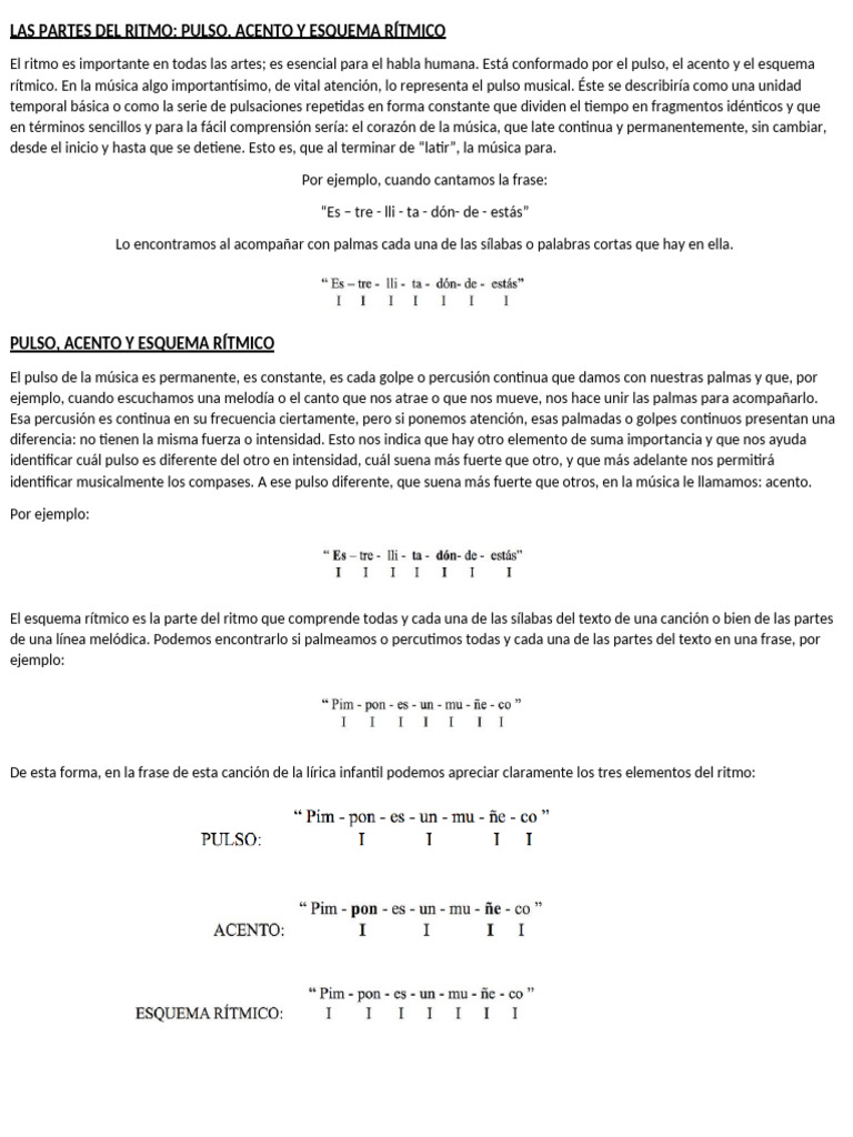 Las Partes Del Ritmo y Paso Basico | PDF