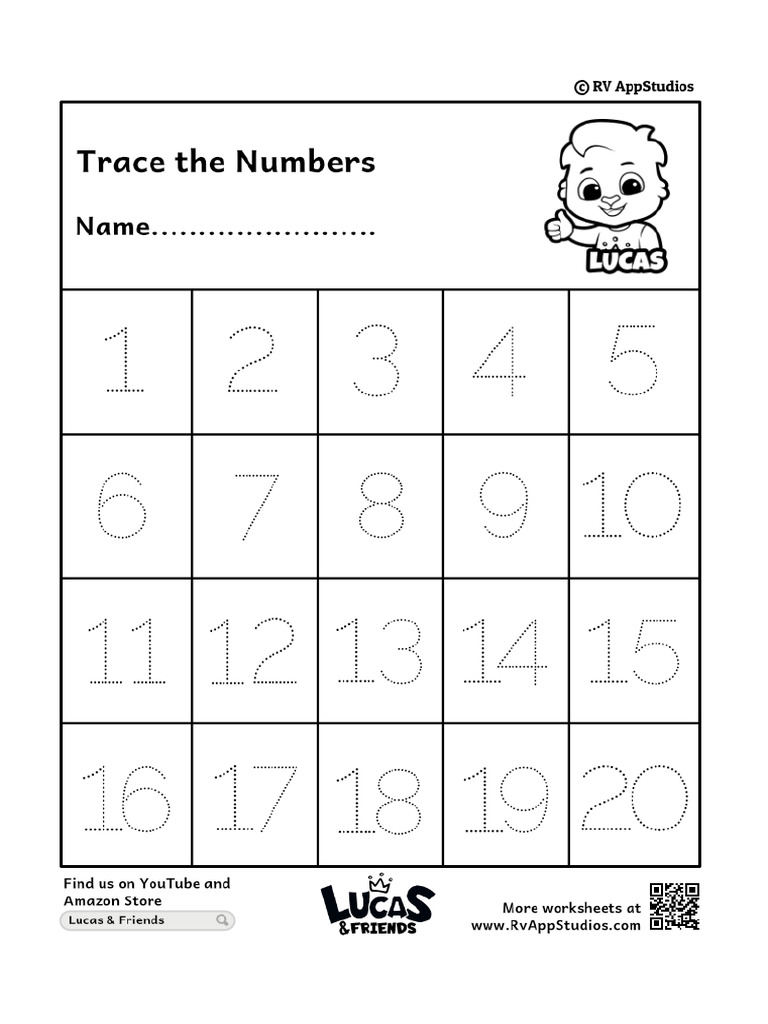 127 free printable worksheets for kids tracing numbers 1 20 worksheets