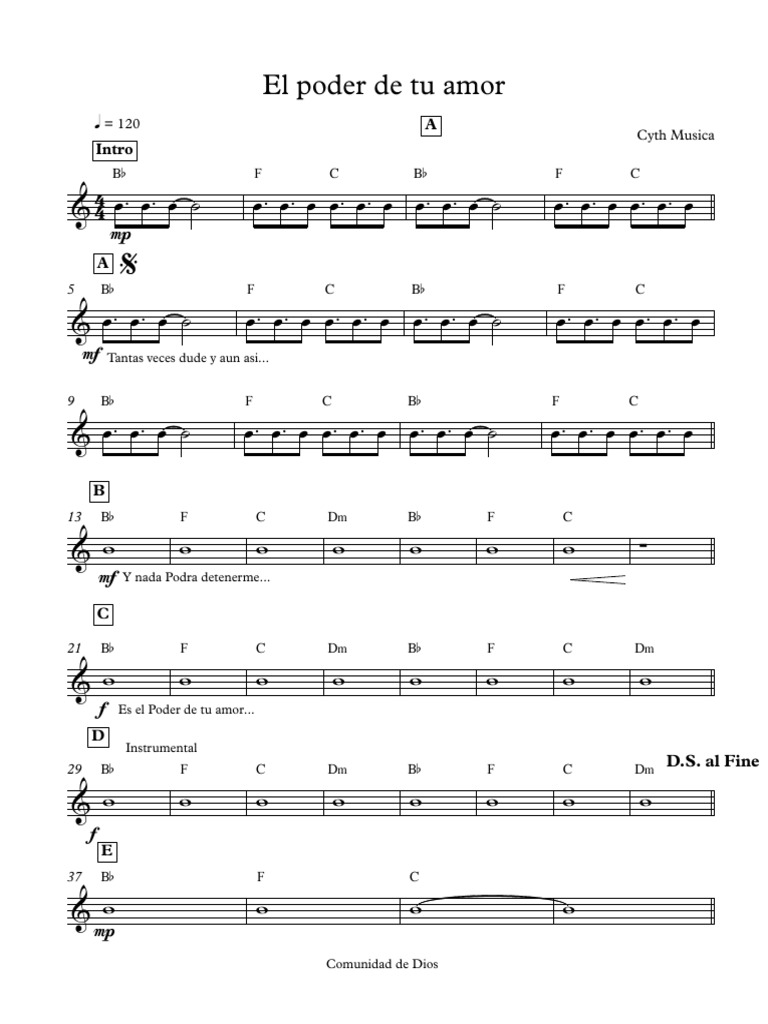 4 El Poder De Tu Amor Rhythm Chart Pdf