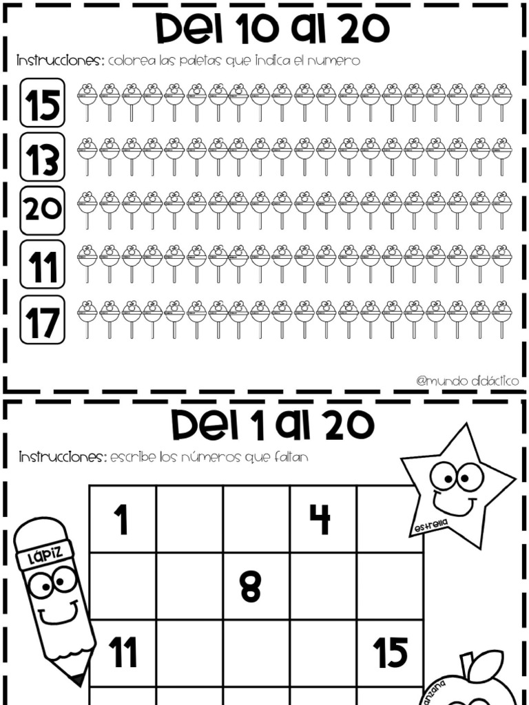 Los Números 10 al 20 | PDF