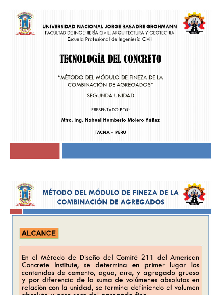 2.6 Método Del Módulo de Fineza de La Combinación de Agregados ...