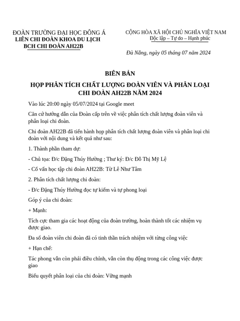 biên bản cuộc họp | PDF