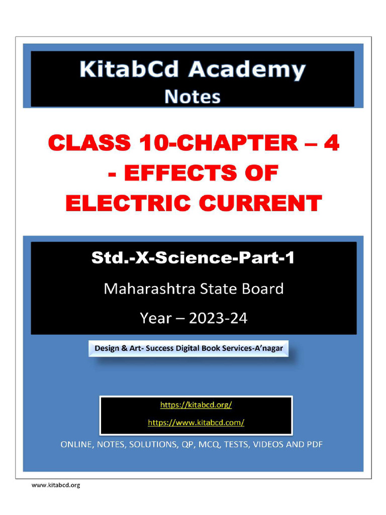 CH 4 P 1 Class 10 Sci MSBSHSE Notes (S) | PDF | Electromagnetic ...