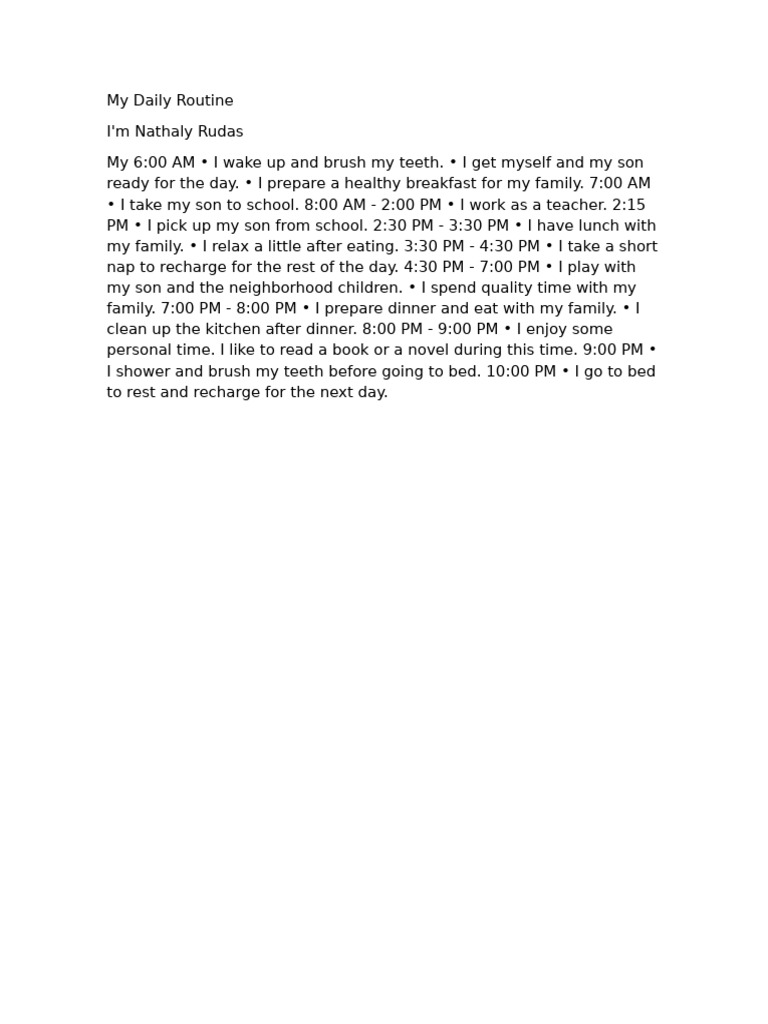 My Daily Routine | PDF