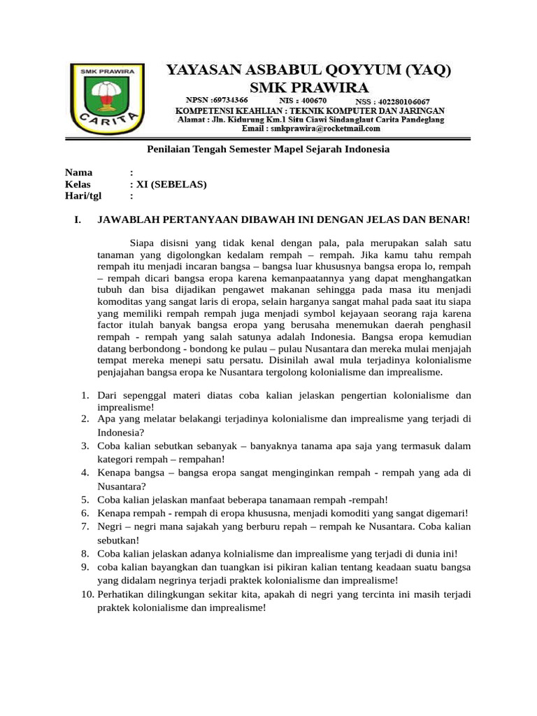 Pts 11 Si Ganjil 2024 - Rijal | PDF