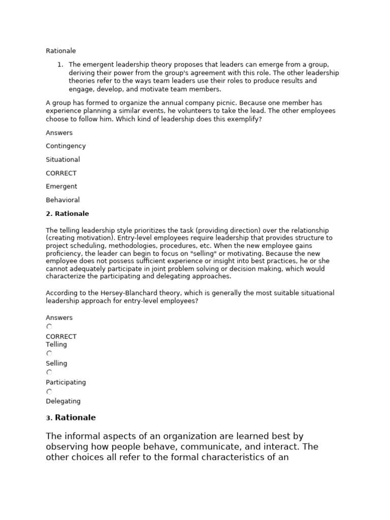 Leadership Question | PDF | Career & Growth | Self-Improvement
