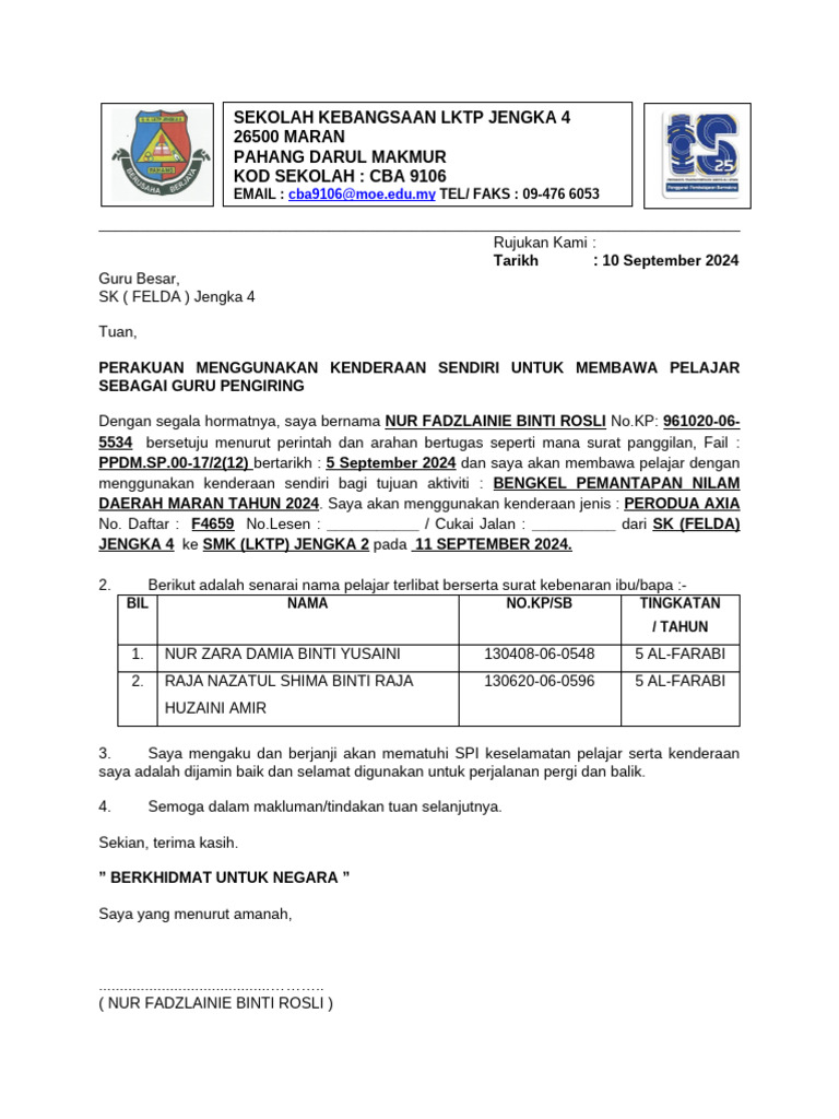 Surat Kebenaran Kenderaan | PDF