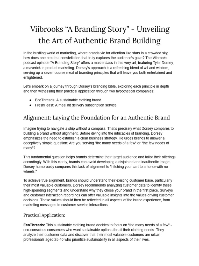 Viibrooks "A Branding Story" - Unveiling The Art of Authentic Brand ...