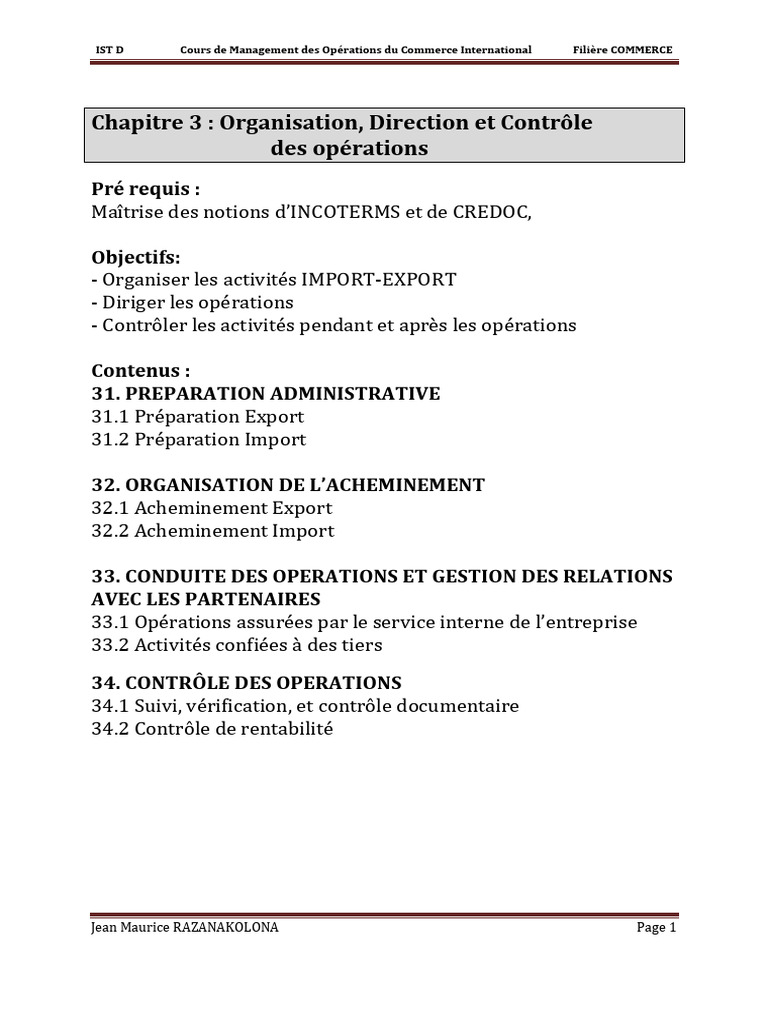 Gestion des Dossiers d'Importation | PDF | Lettre de crédit | Business