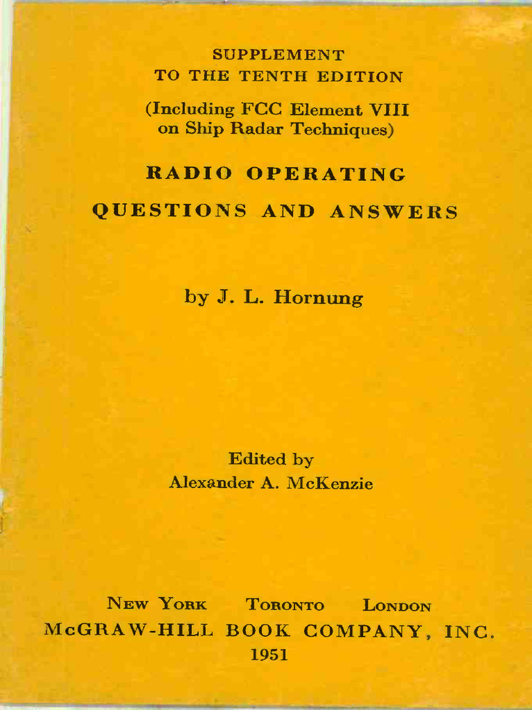 Radio Operating Questions and Answers 10 1950 Supplement | PDF | Radio ...