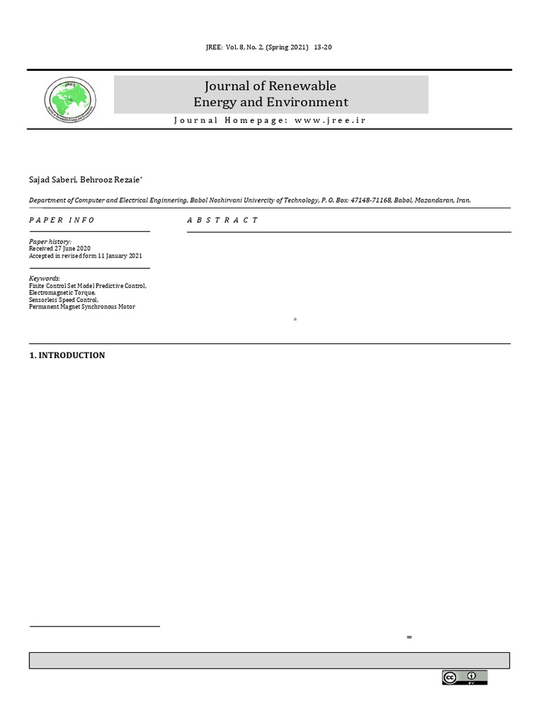 JREE - Volume 8 - Issue 2 - Pages 13-20 | PDF