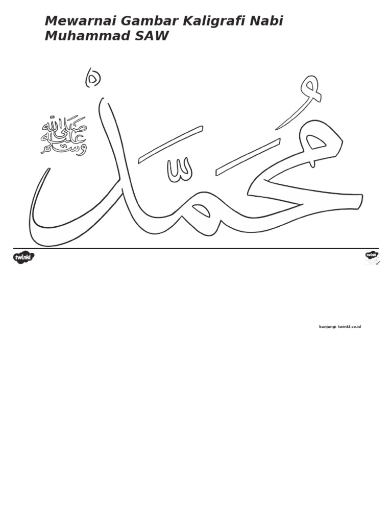 Id T 1634203447 Mewarnai Gambar Kaligrafi Nabi Muhammad Saw - Ver - 1 | PDF, image size:768x1024