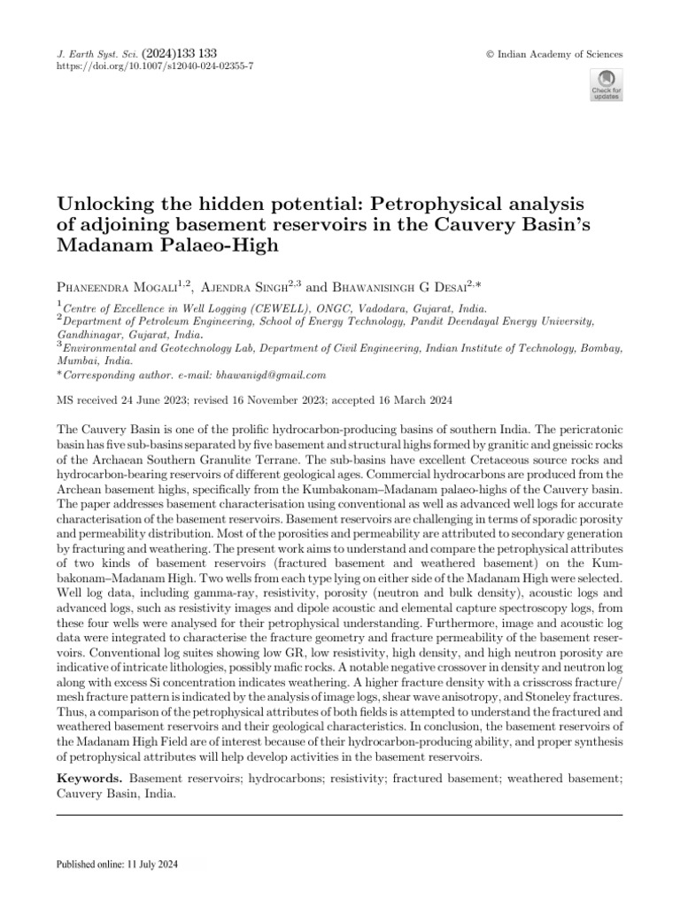 Unlocking The Hidden Potential Petrophysical Analysis of Adjoining