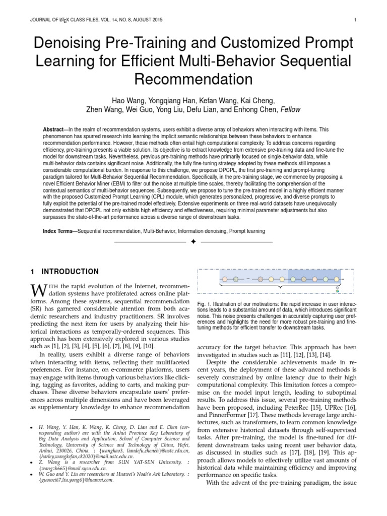 Denoising Pre-Training and Customized Prompt Learning For Efficient ...