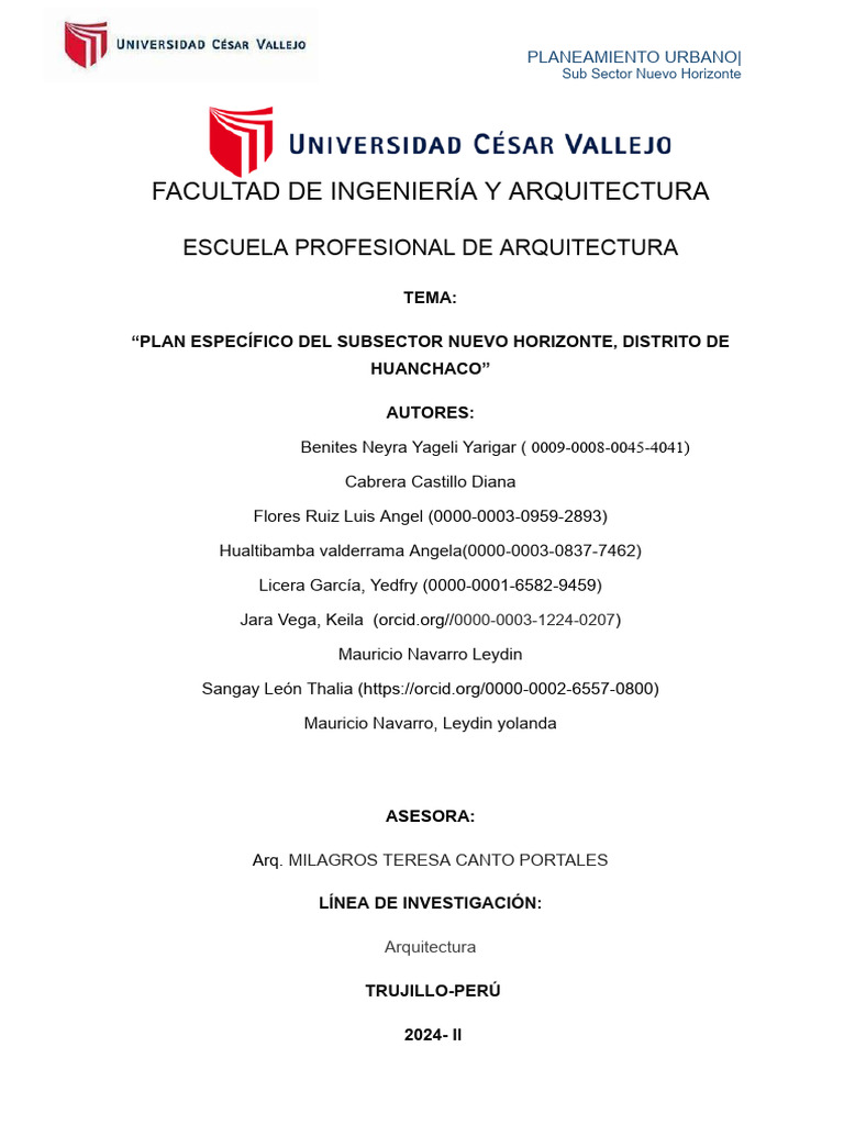Sub Sector Nuevo Horizonte - Huanchaco | PDF