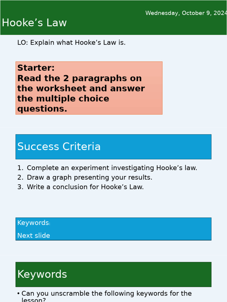 Hookes Law | PDF