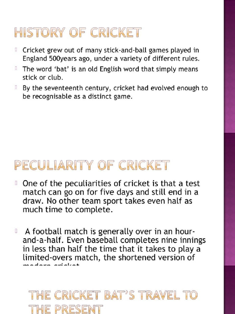 Chapter 10 The Story of Cricket | PDF