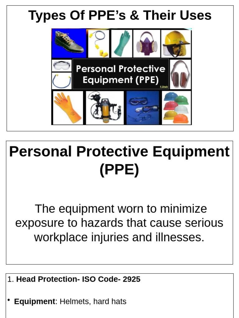 Overview of PPE Types and Uses | PDF | Personal Protective Equipment ...