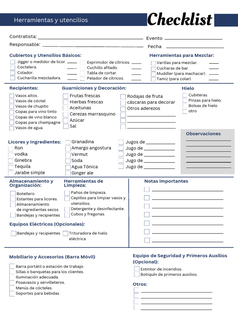 Checklist Barra Movil | PDF