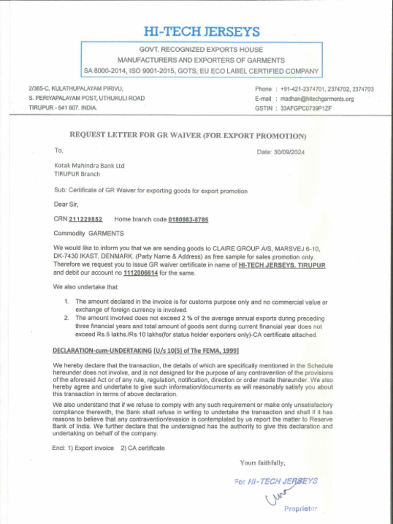 GR Waiver Request | PDF