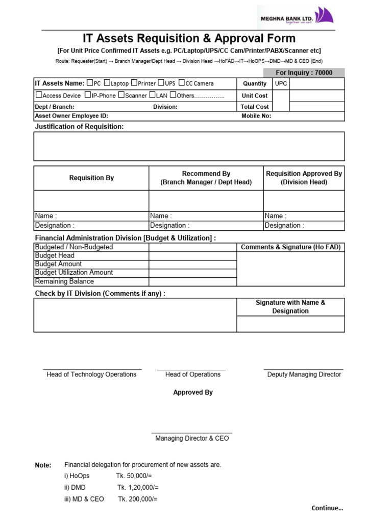 IT Asset Requisition Form-65c8b2c189877 | PDF