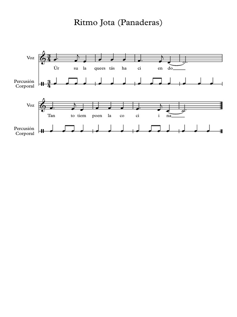 Ritmo Jota (Panaderas) - Partitura Completa | PDF
