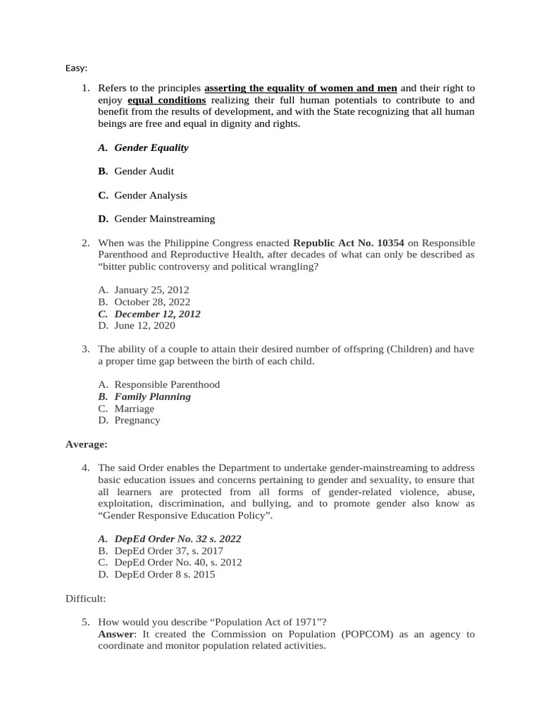 Popdev Questions | PDF