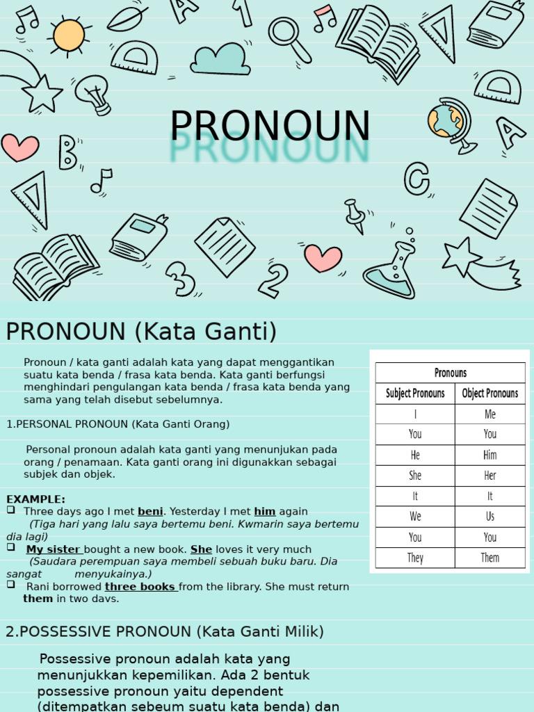 Understanding Different Types of Pronouns | PDF | Grammar | Linguistic ...