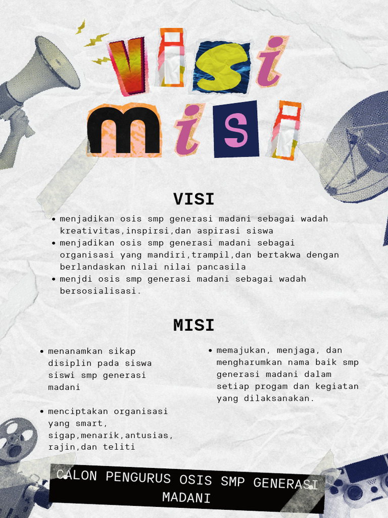 Poster Visi Misi Acara Kolase Kertas Kreatif Hitam Putih | PDF