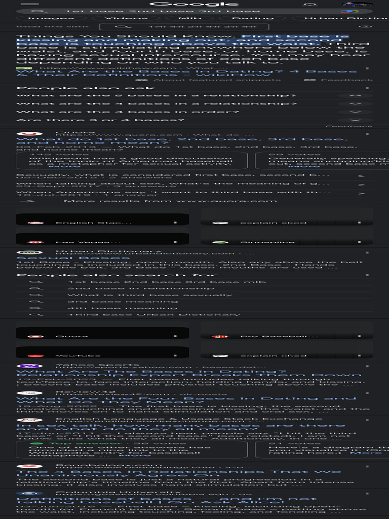 WHAT IS 1ST BASE AND 2ND BASE visual data 3