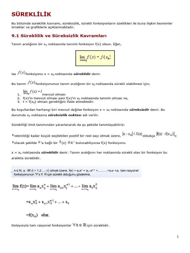 Matematik Sureklilik | PDF