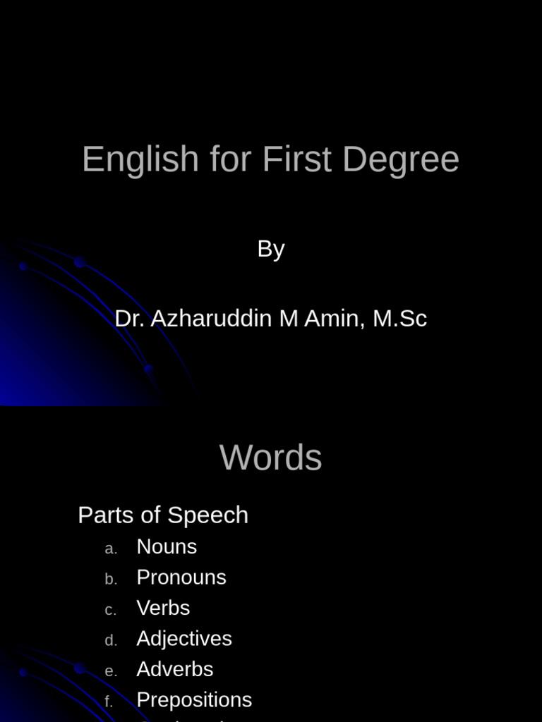 English First Degree | PDF