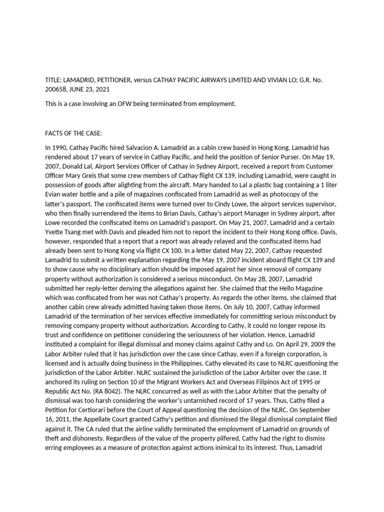 Sample Of Case Digest