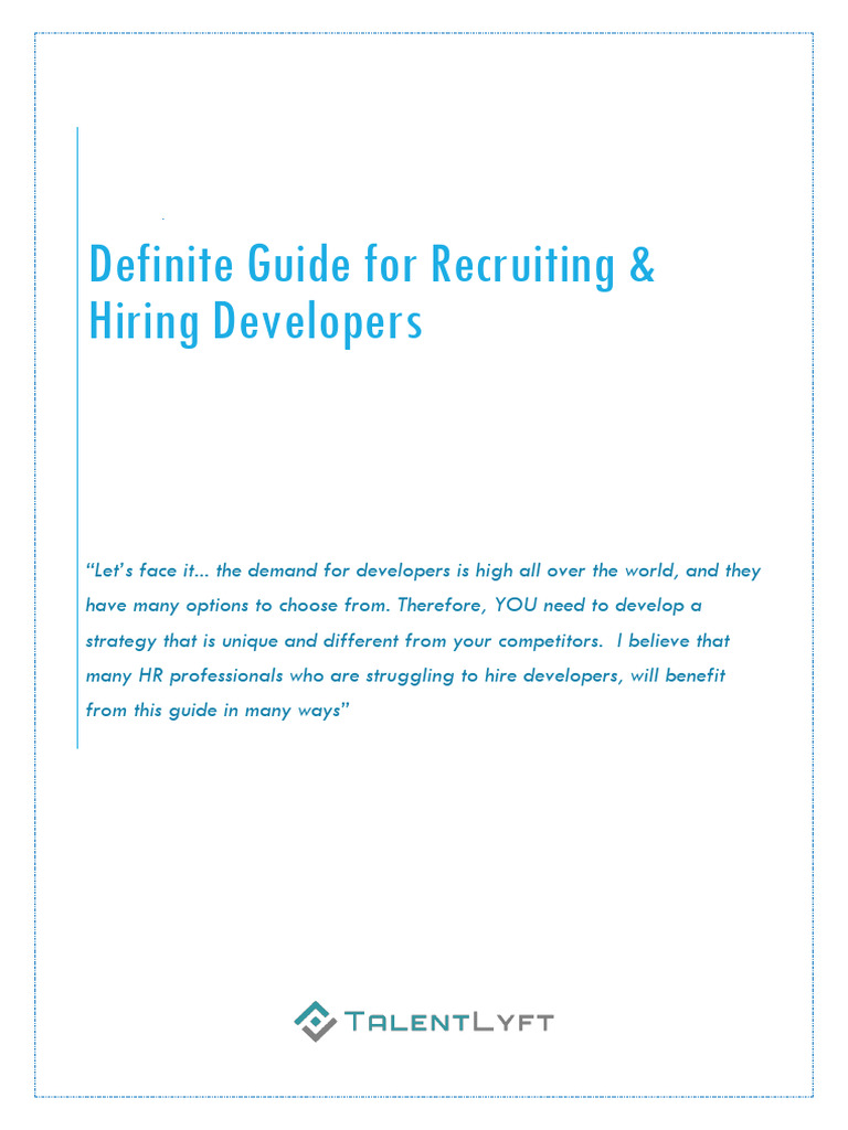 Definite Guide For Recruiting and Hiring Developers | PDF