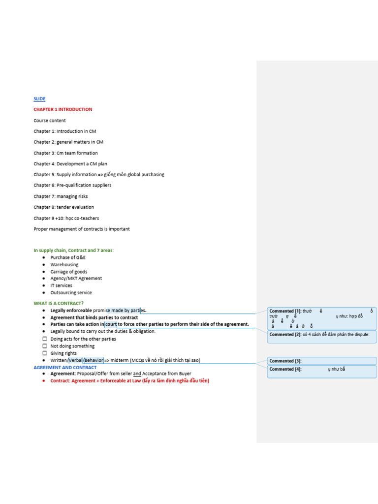Contract Management - Note | PDF