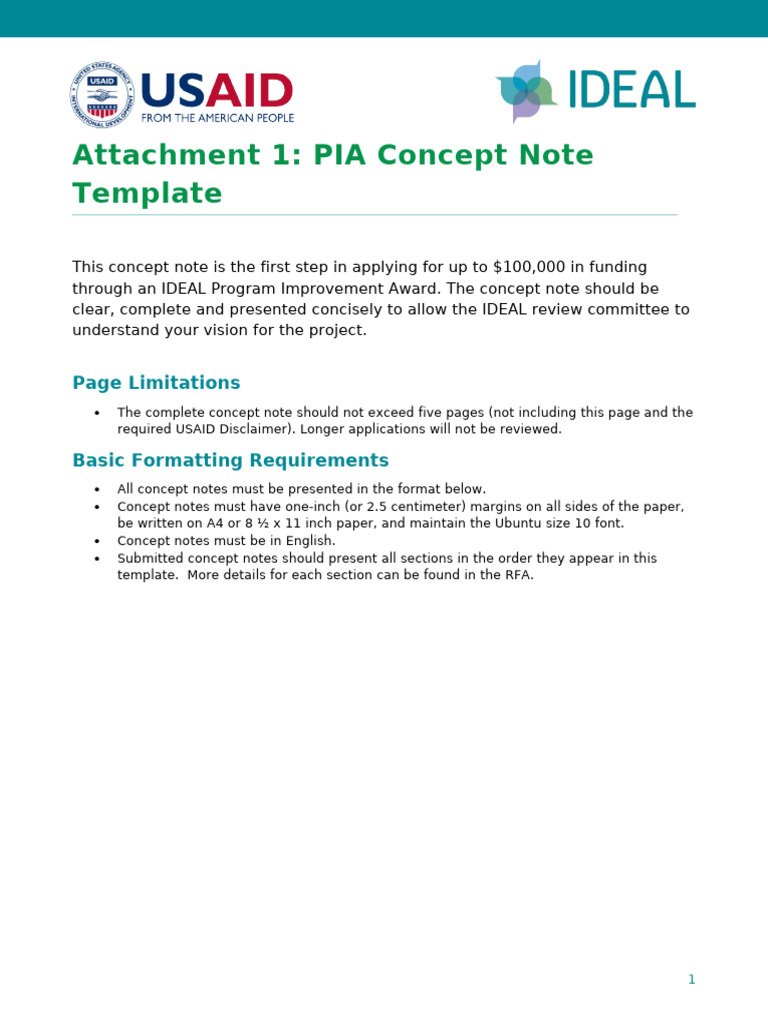 Attachment 1 - PIA Concept - Note Template Final | PDF