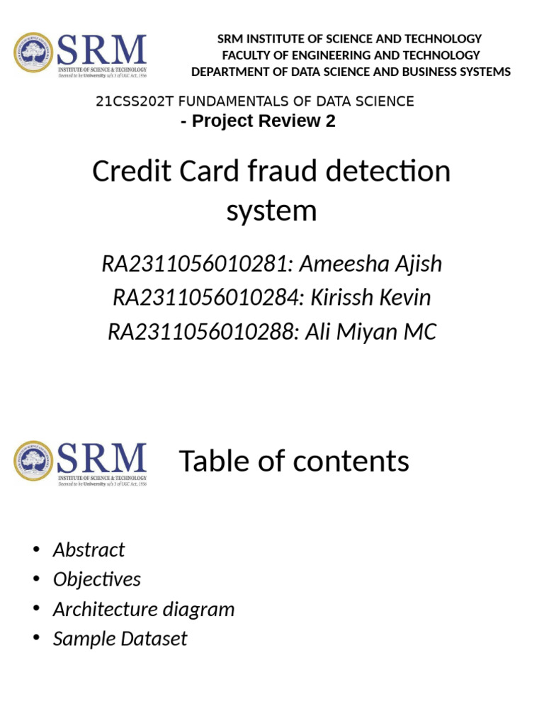 FDS Creditcard Project Review 2 | PDF