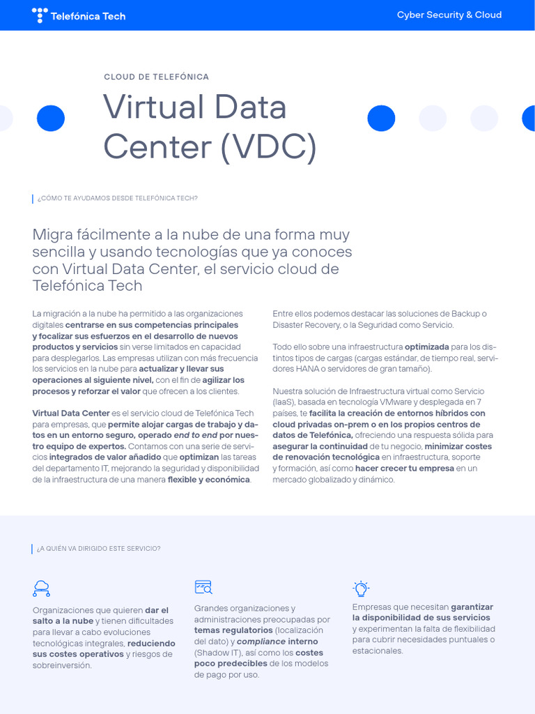 Virtual Data Center Telefonica Tech Brochure Es | PDF