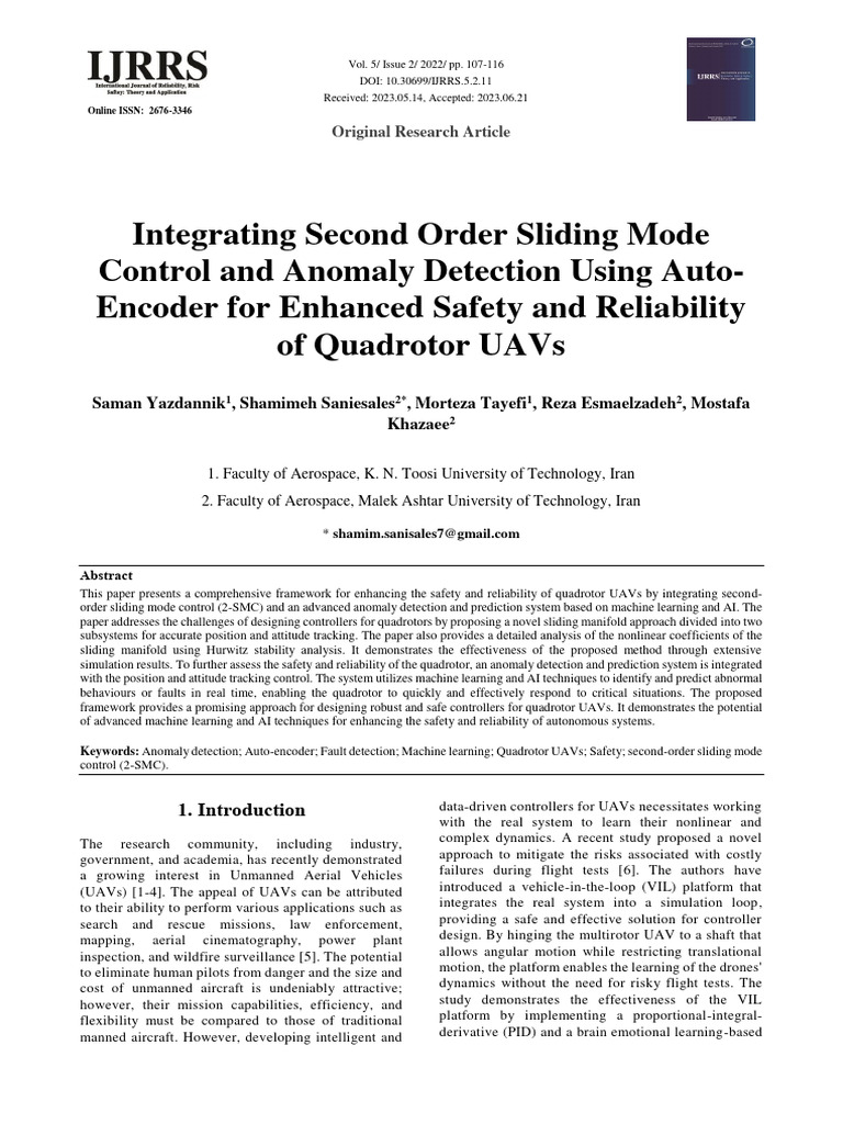 Integrating Second Order Sliding Mode Co | PDF | Quadcopter | Unmanned ...