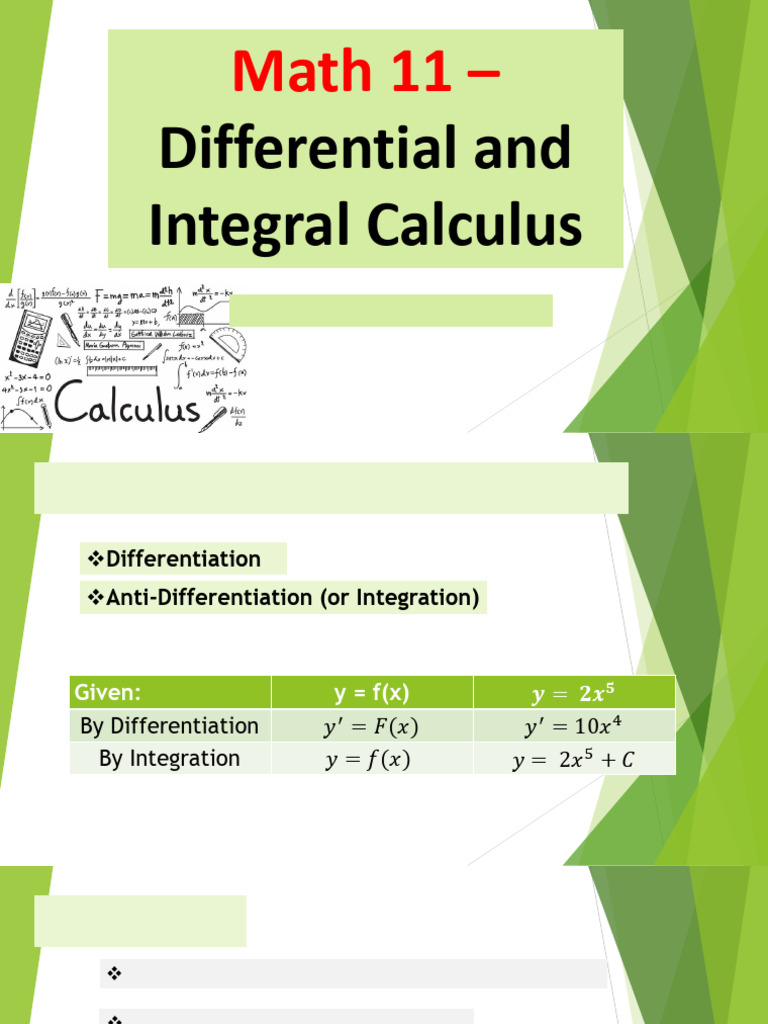 Math 11 Introduction To Integral Calculus And Basic Integration
