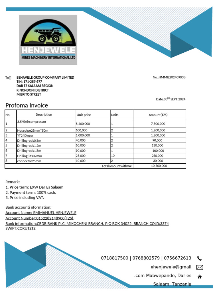 Benaville Invoice | PDF