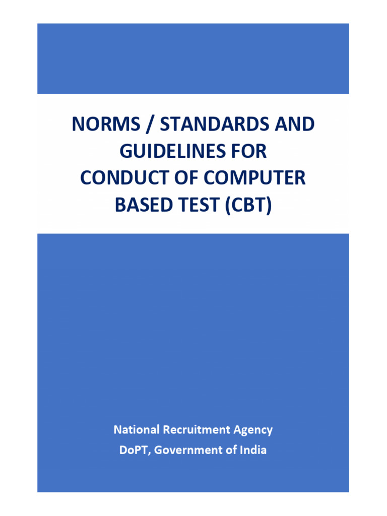 Norms / Standards and Guidelines For Conduct of Computer Based Test ...