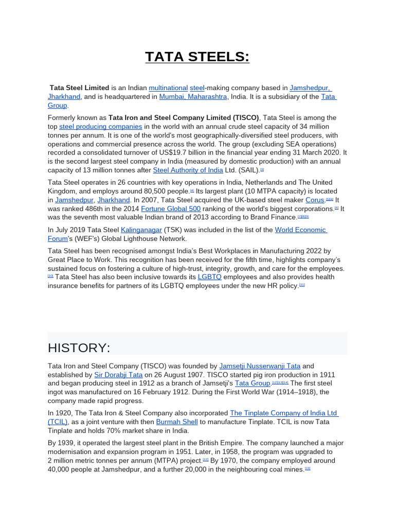 Tata Steel | PDF