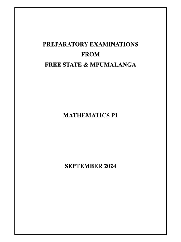 Booklet 1 - Maths P1 - 2024 | PDF | Mathematics | Mathematical Concepts