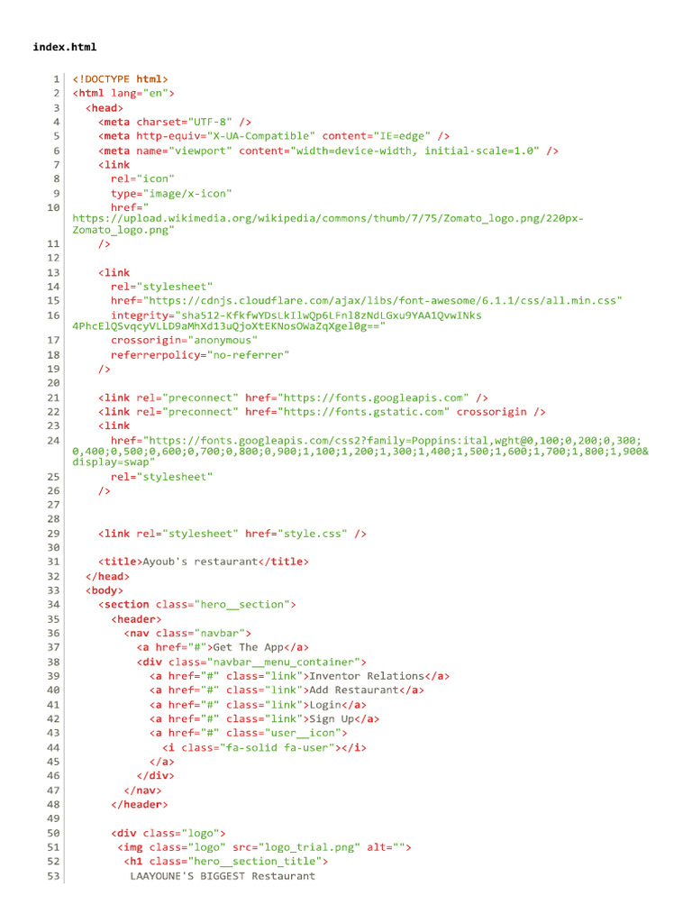 HTML Project | PDF