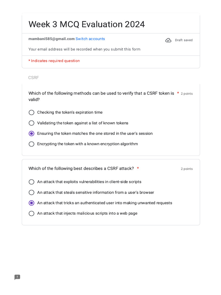 Week 3 MCQ Evaluation 2024 | PDF