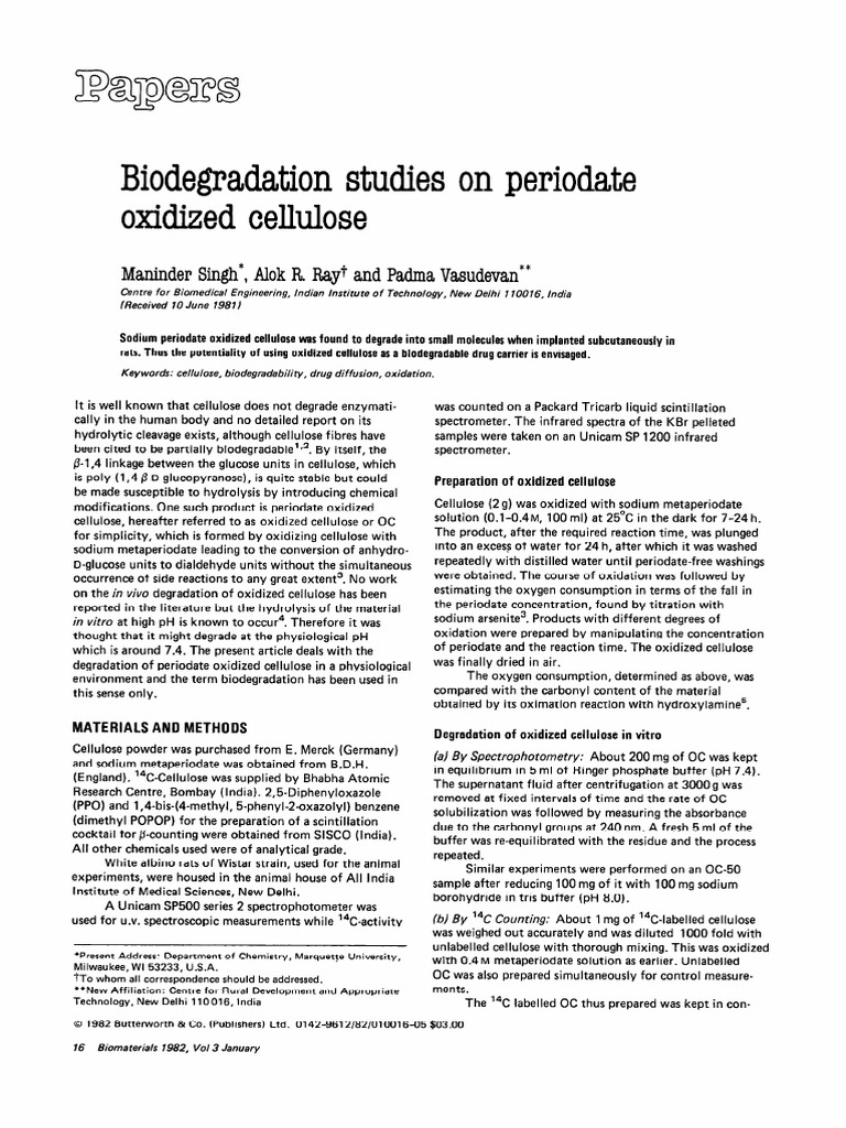 Biodegradation Studies On Periodate | PDF
