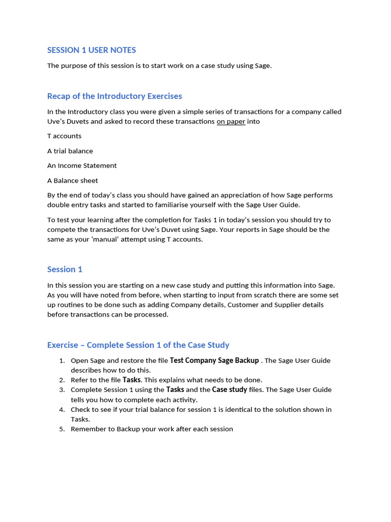 Session 1 USER NOTES - Tagged | PDF