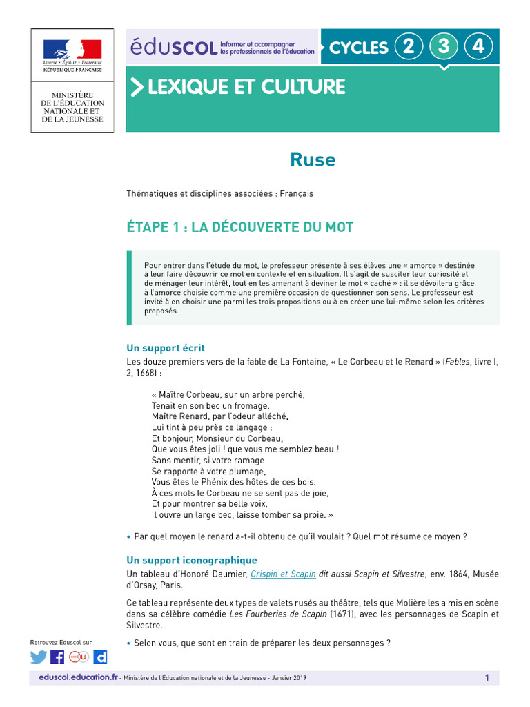 Lexique de la Ruse en Éducation | PDF | Ulysse | Études des langues ...