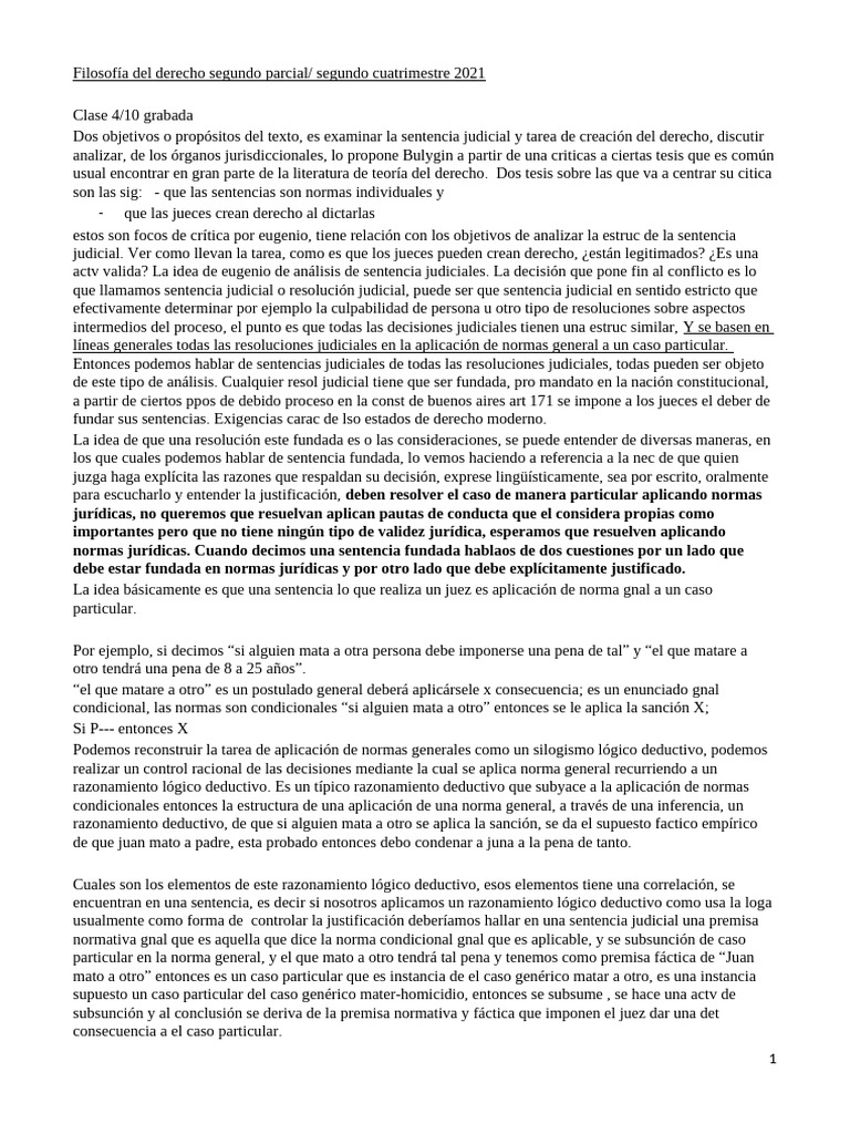 Filosofía Del Derecho Segundo Parcial | PDF